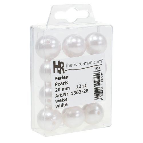 Produkt Koraliki dekoracyjne białe Ø20mm 12 szt