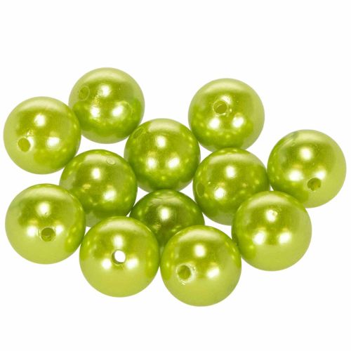 Koraliki ozdobne Ø2cm zielone jabłko 12 szt