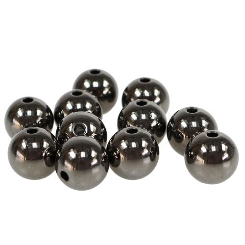 Floristik24 Koraliki dekoracyjne antracyt metalik 14mm 35 szt