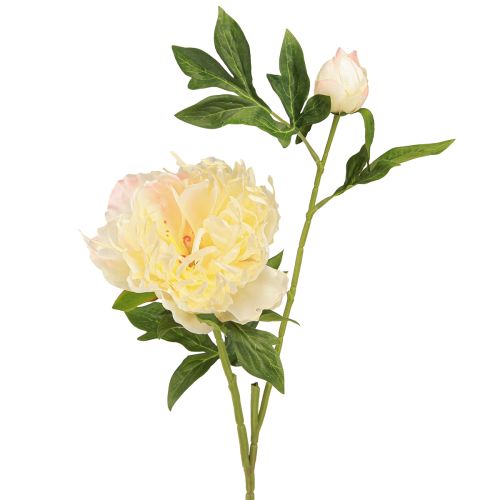 Floristik24 Dekoracja Piwonie Sztuczne Kwiaty Żółty Kwiat Dł. 64 cm 2 szt