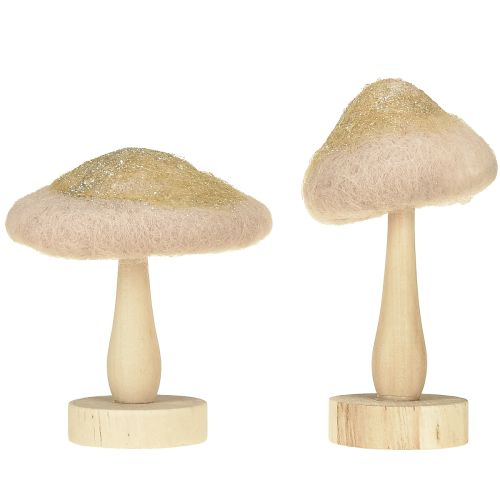 Produkt Dekoracyjne drewno grzybowe, filc z brokatem, dekoracja stołu Adwent H11cm 4 szt.