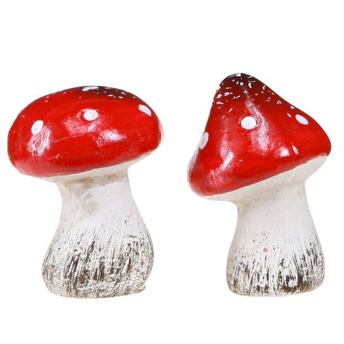 Produkt Dekoracyjne grzyby muchomory z ceramiki czerwony, biały wys. 5cm 6 szt