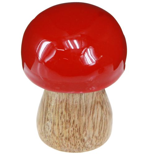 Produkt Grzyby ozdobne drewniane lakierowane czerwone pieczarki H5cm Ø4cm 6 szt.