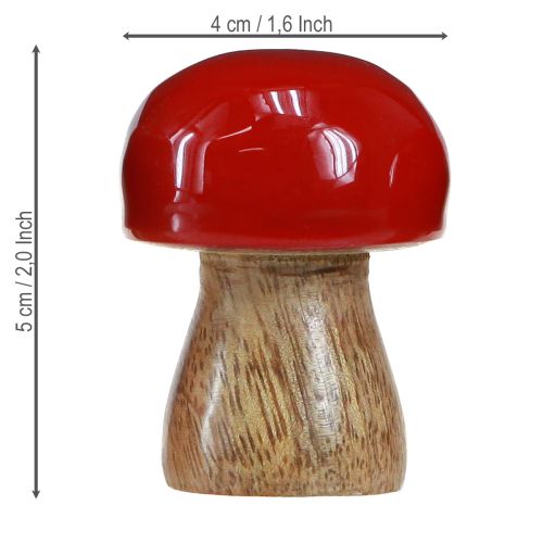 Produkt Grzyby ozdobne drewniane lakierowane czerwone pieczarki H5cm Ø4cm 6 szt.