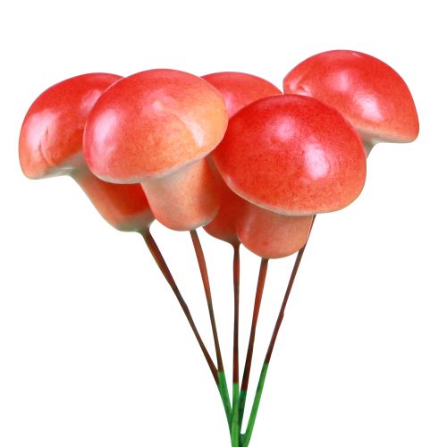Produkt Grzyby dekoracyjne na drucie czerwona jesienna dekoracja do naklejenia 7cm 24 szt