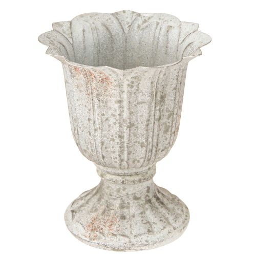 Produkt Dekoracyjny puchar metalowy w stylu vintage, szaro-biały, wys. 14,5 cm