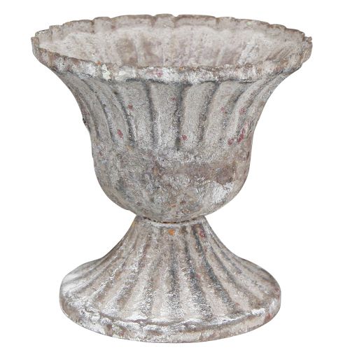 Floristik24 Kubek Dekoracyjny Rustykalny Antyczny Kielich Szary Biały Ø8cm W8,5cm 2szt