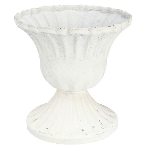 Floristik24 Kubek dekoracyjny Shabby Chic Kielich Biały Ø8cm W8,5cm 2szt