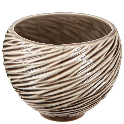 Produkt Dekoracyjna miska doniczka ceramiczna beżowo-brązowa Ø15cm 2szt