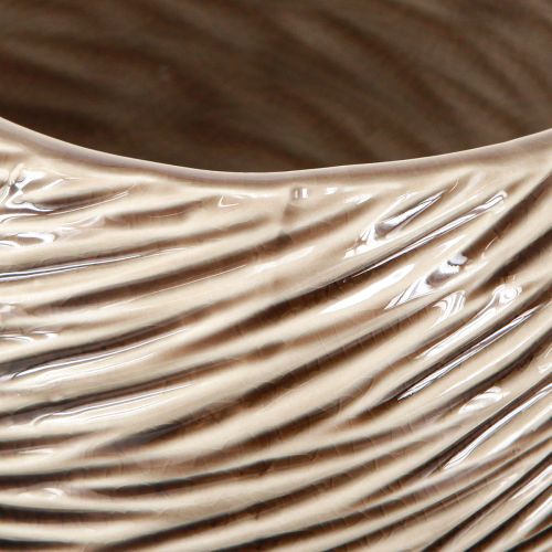 Produkt Dekoracyjna miska doniczka ceramiczna beżowo-brązowa Ø15cm 2szt