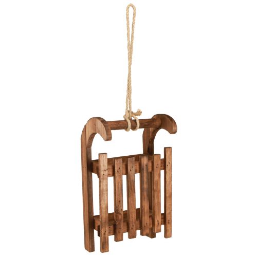 Produkt Dekoracyjna zimowa dekoracja sań w kolorze brązowym wykonana z drewna o wymiarach 30x18x12cm