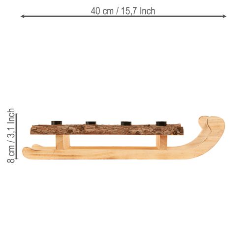 Produkt Dekoracyjna kora saneczkowa 4 świeczniki 40×12,5cm