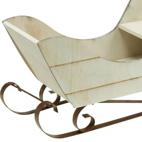 Floristik24 Dekoracyjne sanie drewniane świąteczne sanie naturalne 36×13×21cm