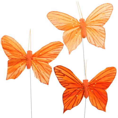 Floristik24 Deco motyl pomarańczowy 12 sztuk