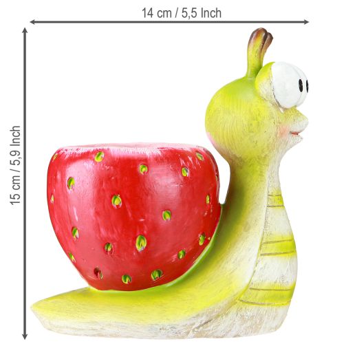 Produkt Doniczka dekoracyjna ślimak truskawka ceramiczna zielono czerwona 15,5cm