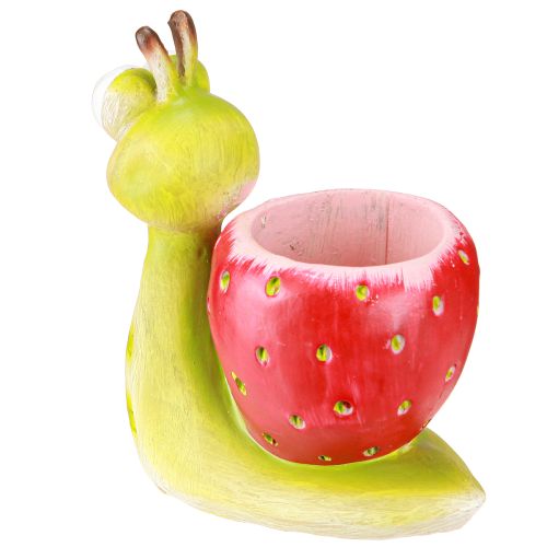 Produkt Doniczka dekoracyjna ślimak truskawka ceramiczna zielono czerwona 15,5cm