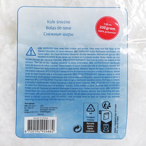 Produkt Dekoracyjne płatki śniegu wata śnieżna zimowa biała 200g