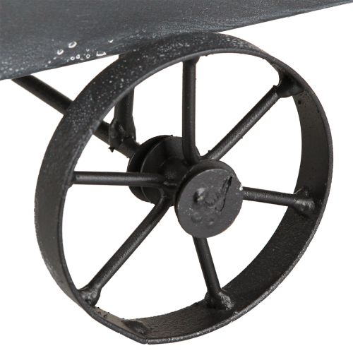 Produkt Ozdobna skrzynka na rośliny na taczkę, metalowa w kolorze antracytowym L30cm