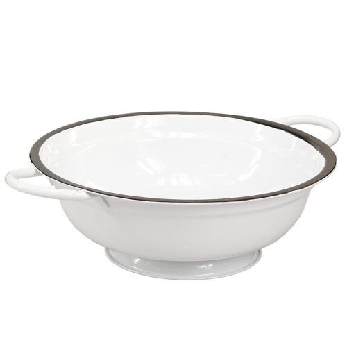 Floristik24 Miska dekoracyjna metalowa w kolorze białym czarnym vintage Ø20,5cm 3 szt.