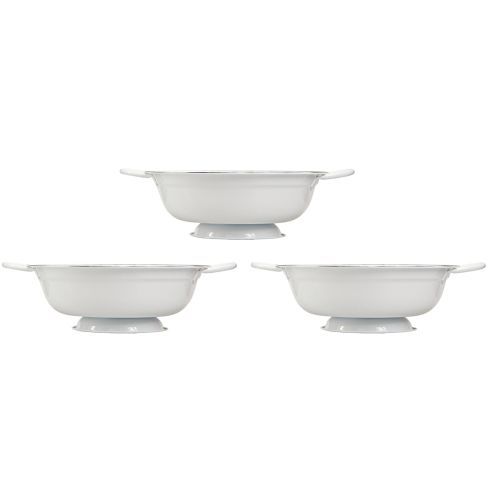 Produkt Miska dekoracyjna metalowa w kolorze białym czarnym vintage Ø20,5cm 3 szt.