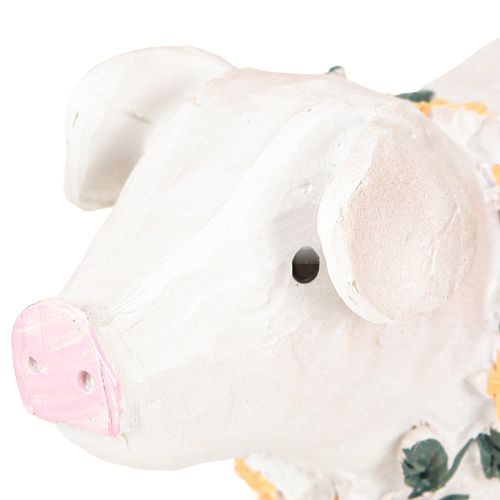 Produkt Dekoracyjna Świnka w Gumowych Butach – Zabawna Figurka Farmera z Wiankiem Kwiatowym 15,5 cm 2 szt.