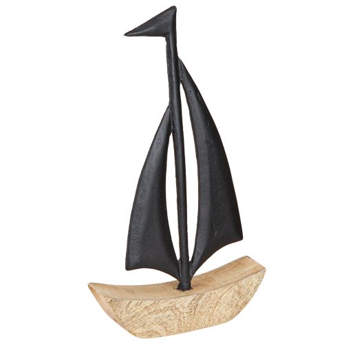 Produkt Dekoracyjna Żaglówka Drewno Metal w Naturalnej Czerni H30.5cm