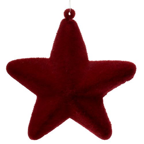 Produkt Gwiazda dekoracyjna ciemnoczerwona 20cm flokowana