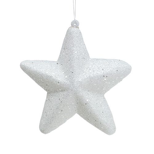 Produkt Gwiazda biała z brokatem 11,5cm