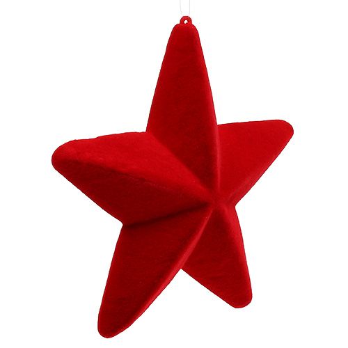 Produkt Dekoracja Gwiazda czerwona flokowana 20cm