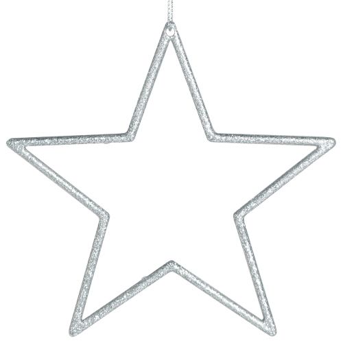Produkt Dekoracyjna gwiazdka srebrna Ozdoby choinkowe brokatowe Ø12cm 12 szt