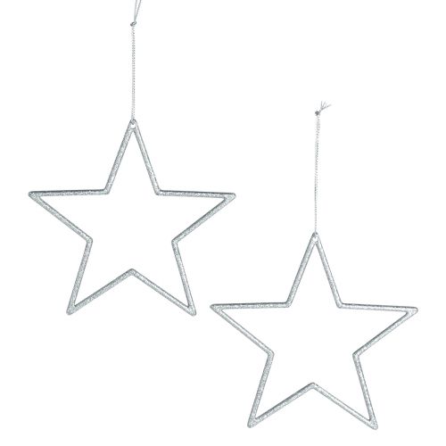 Produkt Dekoracyjna gwiazdka srebrna Ozdoby choinkowe brokatowe Ø12cm 12 szt