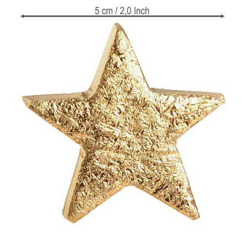 Produkt Gwiazdki dekoracyjne drewniane gwiazdki złote naturalne drewno mango Ø5cm 12 szt.