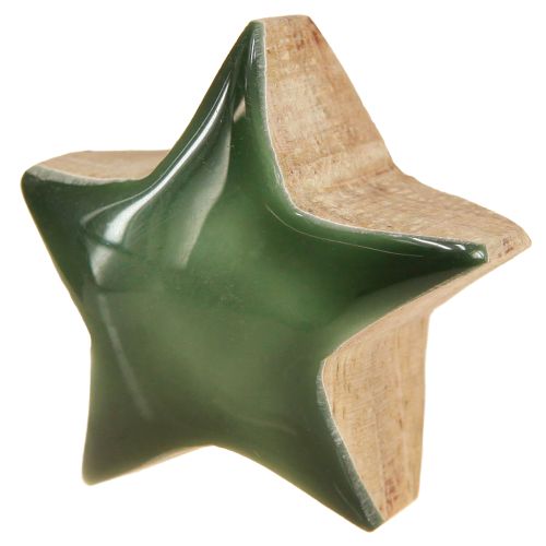 Produkt Gwiazdki dekoracyjne drewniane gwiazdki zielone dekoracja posypkowa 3cm 9 szt.