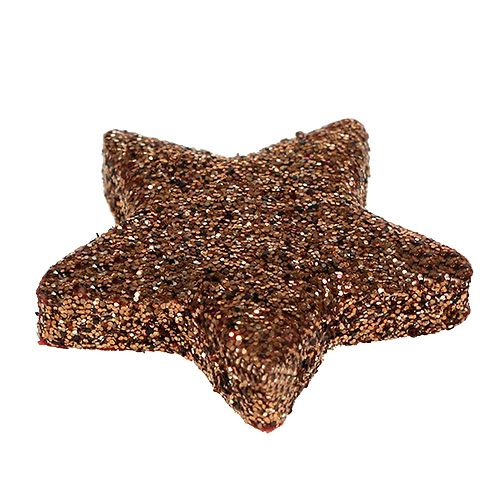 Floristik24 Gwiazdki dekoracyjne mini 2,5cm miedź, mika 100szt.