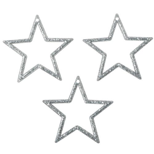 Produkt Ozdobne gwiazdki srebrne brokatowe poinsecje 4,5cm 120 szt