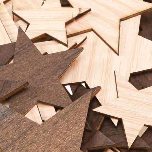 Produkt Dekoracyjne gwiazdki bożonarodzeniowe naturalny brąz Ø3,5–5,5cm 48 szt
