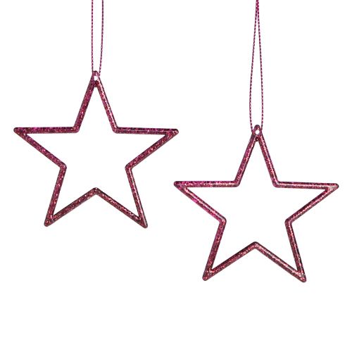 Produkt Ozdobne gwiazdki poinsecje do zawieszenia Berry Glitter 7,5cm 40 szt