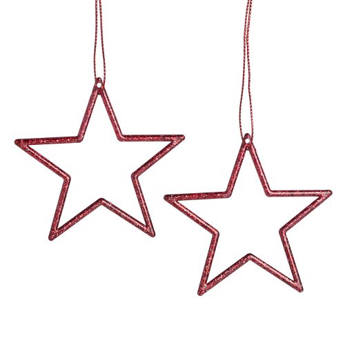 Produkt Ozdobne gwiazdki poinsecje do zawieszenia czerwone 7,5cm 40 szt