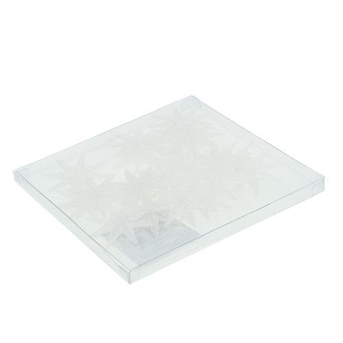 Floristik24 Gwiazdki dekoracyjne białe Ø5cm 20 szt