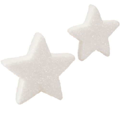 Floristik24 Dekoracyjne gwiazdki biały brokat posypka dekoracja świąteczna 4/5cm 36 szt