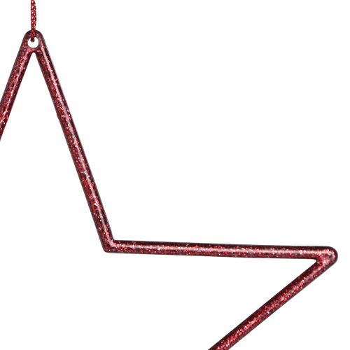 Produkt Ozdobne gwiazdki z brokatowymi czerwonymi gwiazdkami do zawieszenia 18cm 8 szt