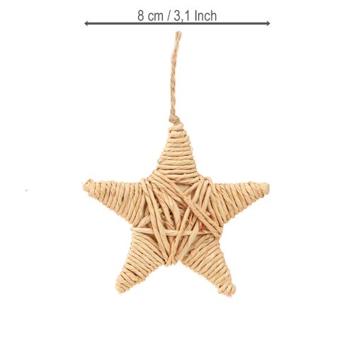 Produkt Gwiazdki dekoracyjne do zawieszenia ozdoby choinkowej z rafii konopnej 7,5cm 8 sztuk