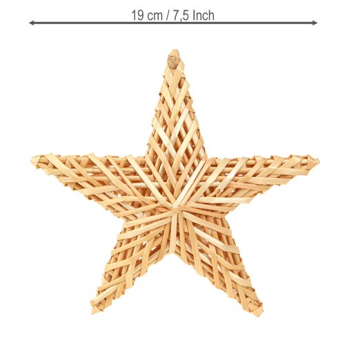 Produkt Gwiazdki dekoracyjne do zawieszania ozdób choinkowych rattan 19cm 3 szt.