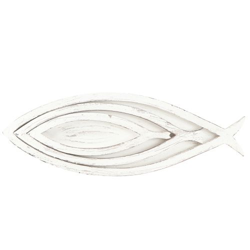 Produkt Taca dekoracyjna drewniana Rybka Biała Naturalna L30/40/50cm Zestaw 3 sztuk