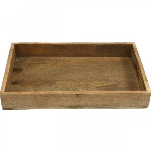 Floristik24 Taca dekoracyjna Drewniana taca z podkładem w układzie prostokątnym 37×25cm
