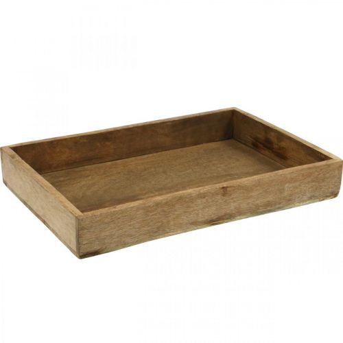 Floristik24 Taca dekoracyjna Drewniana taca z podkładem w układzie prostokątnym 37×25cm