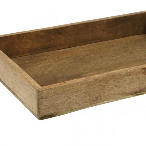 Floristik24 Taca dekoracyjna Drewniana taca z podkładem w układzie prostokątnym 37×25cm
