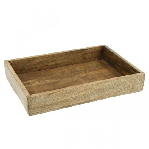 Floristik24 Taca dekoracyjna Drewniana taca z podkładem w układzie prostokątnym 32×22cm