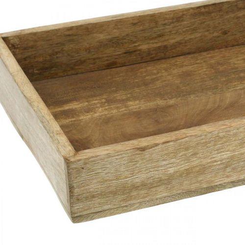 Floristik24 Taca dekoracyjna Drewniana taca z podkładem w układzie prostokątnym 32×22cm