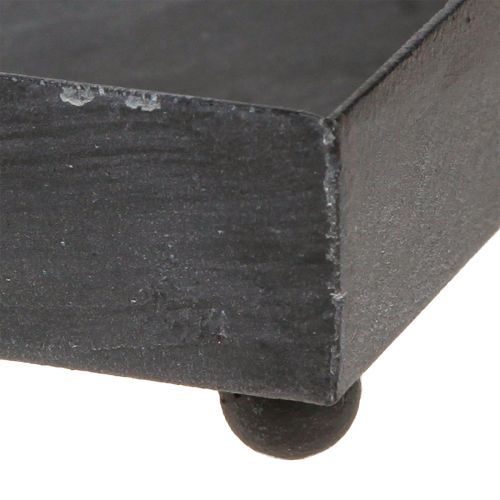 Produkt Taca dekoracyjna metalowa czarno-szara, myta 15×15cm, 2 szt.